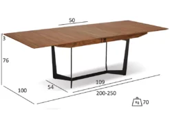 Table à Manger Extensible Tokyo - Rectangulaire - 6 à 10 Couverts - MDF Et Métal - Noyer -Meilleur Meubles Magasin table a manger 18873719