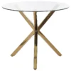 Table Ronde En Verre Avec Pieds Dorés 90 Cm SAVONI -Meilleur Meubles Magasin table a manger 19295925