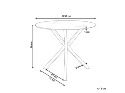 Table Ronde En Verre Avec Pieds Dorés 90 Cm SAVONI -Meilleur Meubles Magasin table a manger 19295929