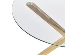 Table Ronde En Verre Avec Pieds Dorés 90 Cm SAVONI -Meilleur Meubles Magasin table a manger 19295931