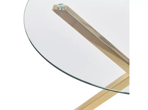 Table Ronde En Verre Avec Pieds Dorés 90 Cm SAVONI -Meilleur Meubles Magasin table a manger 19295931