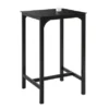 Table De Bar Carrée Table De Salle À Manger Plateau En Verre Pieds En Acier Robuste Noir, Ogt38-sch -Meilleur Meubles Magasin table a manger 19379311