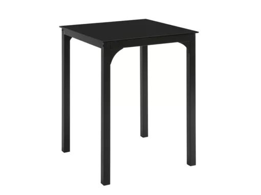 Table à Manger Carrée Noir Plateau En Verre Forme Carrée Pieds En Acier Robuste, OGT38-K-SCH -Meilleur Meubles Magasin table a manger 19380645