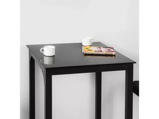 Table à Manger Carrée Noir Plateau En Verre Forme Carrée Pieds En Acier Robuste, OGT38-K-SCH -Meilleur Meubles Magasin table a manger 19380659