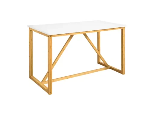 SoBuy FWT72-WN Table De Salle à Manger, Table à Manger, Table à Dîner, Table De Repas, Table De Cuisine, Bureau, Salon, Restaurant, Cadre En Bambou -Meilleur Meubles Magasin table a manger 19455145