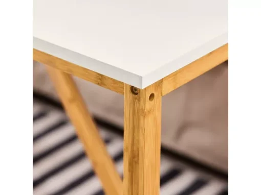 SoBuy FWT72-WN Table De Salle à Manger, Table à Manger, Table à Dîner, Table De Repas, Table De Cuisine, Bureau, Salon, Restaurant, Cadre En Bambou -Meilleur Meubles Magasin table a manger 19455157