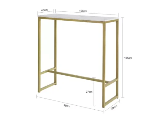 Table De Bar Effet Marbre Table Haute De Bar Table à Manger - Doré, FSB34-G -Meilleur Meubles Magasin table a manger 20021139
