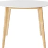 Table à Manger Ronde En MDF Blanc Avec Structure En Pin Nature -Meilleur Meubles Magasin table a manger 21689029