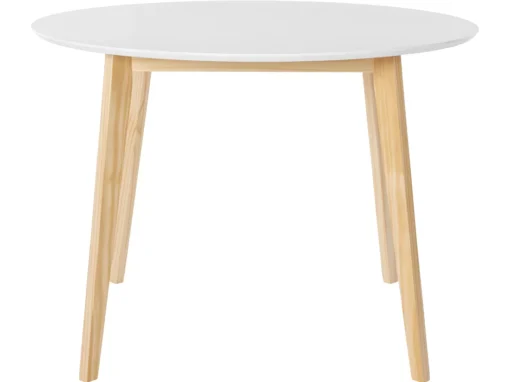 Table à Manger Ronde En MDF Blanc Avec Structure En Pin Nature -Meilleur Meubles Magasin table a manger 21689029