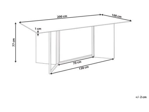 Table De Salle à Manger Effet Marbre Et Doré 100 X 200 Cm CALCIO -Meilleur Meubles Magasin table a manger 22998843