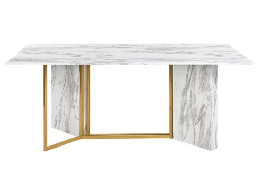 Table De Salle à Manger Effet Marbre Et Doré 100 X 200 Cm CALCIO -Meilleur Meubles Magasin table a manger 22998845
