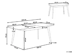 Table De Salle à Manger Extensible Ton Bois Clair 120/150 X 75 Cm MADOX -Meilleur Meubles Magasin table a manger 24501123