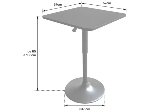 Table De Bar Carrée Noire LUKE - HAPPY GARDEN -Meilleur Meubles Magasin table a manger 24651961