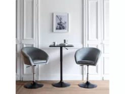 Table De Bar Carrée Noire LUKE - HAPPY GARDEN -Meilleur Meubles Magasin table a manger 24651963