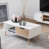 Table Basse Avec Tiroir Style Scandinave Blanche FREJA - HAPPY GARDEN -Meilleur Meubles Magasin table basse 10779711