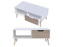 Table Basse Avec Tiroir Style Scandinave Blanche FREJA - HAPPY GARDEN 10 Table Basse Avec Tiroir Style Scandinave Blanche FREJA - HAPPY GARDEN -Meilleur Meubles Magasin table basse 10779715