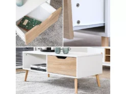 Table Basse Avec Tiroir Style Scandinave Blanche FREJA - HAPPY GARDEN 11 Table Basse Avec Tiroir Style Scandinave Blanche FREJA - HAPPY GARDEN -Meilleur Meubles Magasin table basse 10779717