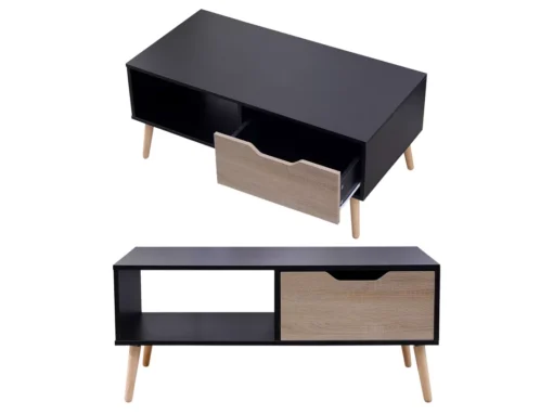 Table Basse Avec Tiroir Style Scandinave Noire FREJA - HAPPY GARDEN -Meilleur Meubles Magasin table basse 10779751