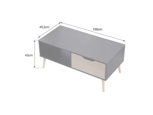 Table Basse Avec Tiroir Style Scandinave Noire FREJA - HAPPY GARDEN -Meilleur Meubles Magasin table basse 10779755