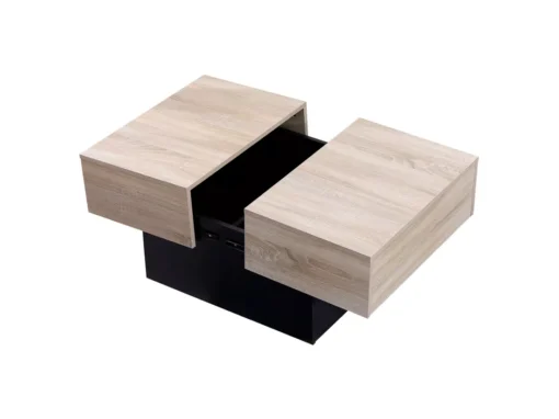 Table Basse Avec Plateaux Amovibles Noire GRETA - HAPPY GARDEN -Meilleur Meubles Magasin table basse 10779763