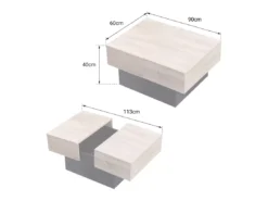 Table Basse Avec Plateaux Amovibles Noire GRETA - HAPPY GARDEN -Meilleur Meubles Magasin table basse 10779767