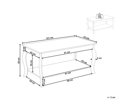 Table Basse Blanche Avec étagère HARTFORD -Meilleur Meubles Magasin table basse 12309879