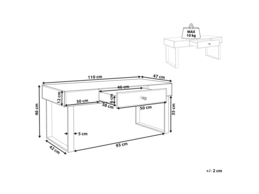 Table Basse Argentée Avec Tiroir NESLE -Meilleur Meubles Magasin table basse 12643045