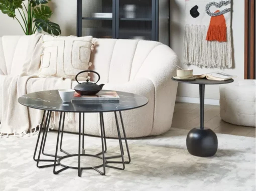 Table Basse Noire à Effet Marbre BERNIE -Meilleur Meubles Magasin table basse 12668309
