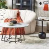 Table Basse Effet Marbre Blanc Et Pieds Noirs BERNIE -Meilleur Meubles Magasin table basse 12668331