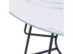 Table Basse Effet Marbre Blanc Et Pieds Noirs BERNIE -Meilleur Meubles Magasin table basse 12668335