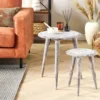 Lot De 2 Tables D'appoint En Bois De Manguier Blanc Cassé BARJU -Meilleur Meubles Magasin table basse 12698219