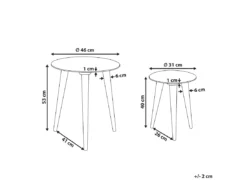Lot De 2 Tables D'appoint En Bois De Manguier Blanc Cassé BARJU -Meilleur Meubles Magasin table basse 12698231