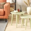Lot De 2 Tables D'appoint En Bois De Manguier Vert Clair MAHARO -Meilleur Meubles Magasin table basse 13320283