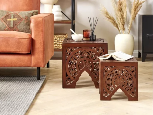 Lot De 2 Tables D'appoint Teinte Sombre SHUKUR -Meilleur Meubles Magasin table basse 13320307
