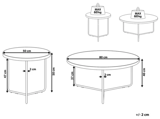 Lot Tables Basses Et Appoint MELODY BIG & MEDIUM -Meilleur Meubles Magasin table basse 16137889