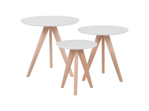Lot De 3 Tables Appoint Blanches VEGAS -Meilleur Meubles Magasin table basse 16138291