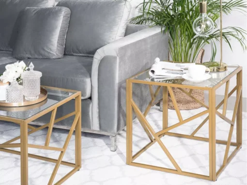 Table Appoint Doré En Verre ORLAND -Meilleur Meubles Magasin table basse 16138323