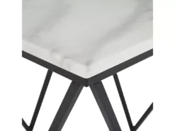 Table Appoint Carrée Effet Marbre Beige / Pied Noir 50 X 50 Cm MALIBU -Meilleur Meubles Magasin table basse 16138539