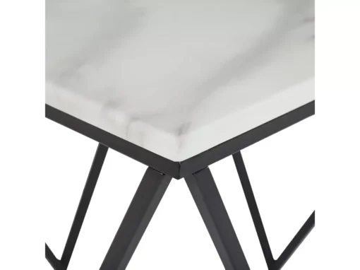 Table Appoint Carrée Effet Marbre Beige / Pied Noir 50 X 50 Cm MALIBU -Meilleur Meubles Magasin table basse 16138539