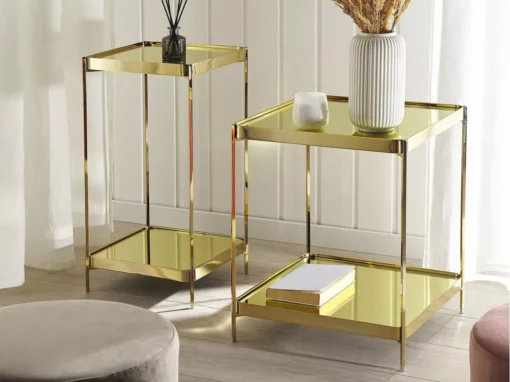 Table Appoint Dorée 41 X 41 X 50 Cm ALSEA -Meilleur Meubles Magasin table basse 16139121