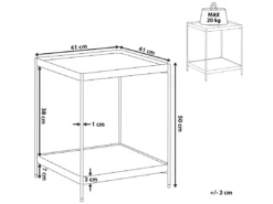 Table Appoint Dorée 41 X 41 X 50 Cm ALSEA -Meilleur Meubles Magasin table basse 16139123