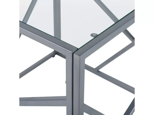 Table Appoint Argenté En Verre ORLAND -Meilleur Meubles Magasin table basse 16139963