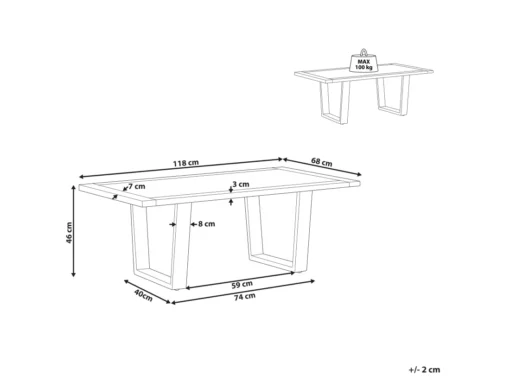 Table Basse En Bois D'acacia Naturel Et Noir GRENOLA -Meilleur Meubles Magasin table basse 16207897