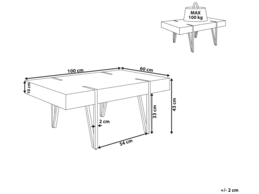 Table Basse Rectangulaire Marron ADENA -Meilleur Meubles Magasin table basse 16208091