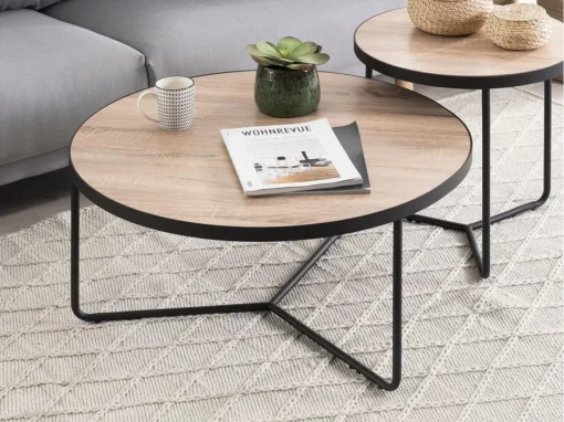 Table Basse Noire Avec Plateau En Bois MELODY BIG -Meilleur Meubles Magasin table basse 16208877