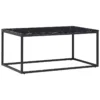Table Basse Effet Marbre Noir Avec Pieds Noirs DELANO -Meilleur Meubles Magasin table basse 16212151