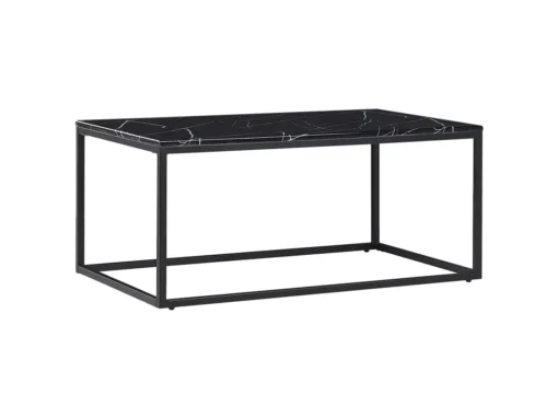 Table Basse Effet Marbre Noir Avec Pieds Noirs DELANO -Meilleur Meubles Magasin table basse 16212151