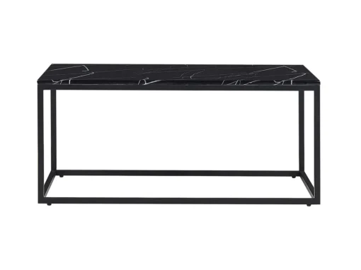 Table Basse Effet Marbre Noir Avec Pieds Noirs DELANO -Meilleur Meubles Magasin table basse 16212157