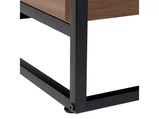Table De Salon Au Plateau De Verre Avec étagère Bois Sombre/noir WACO -Meilleur Meubles Magasin table basse 16212623