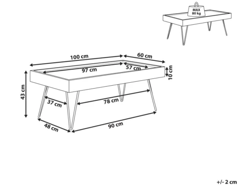 Table Basse Bois Foncé 100 X 60 Cm WELTON -Meilleur Meubles Magasin table basse 16212917